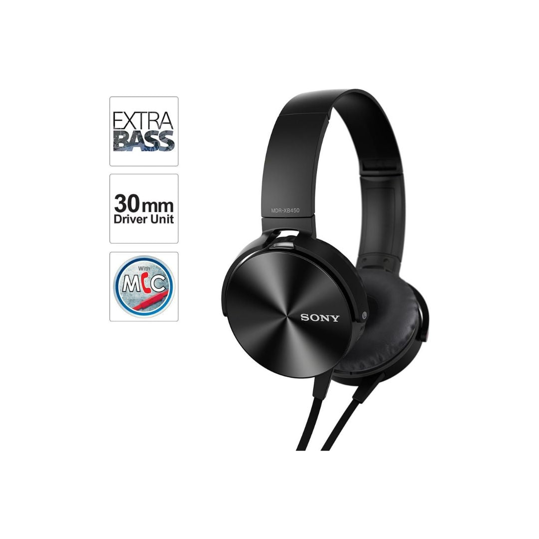 Sony MDR-XB450AP Extra Bass Headphones - Black