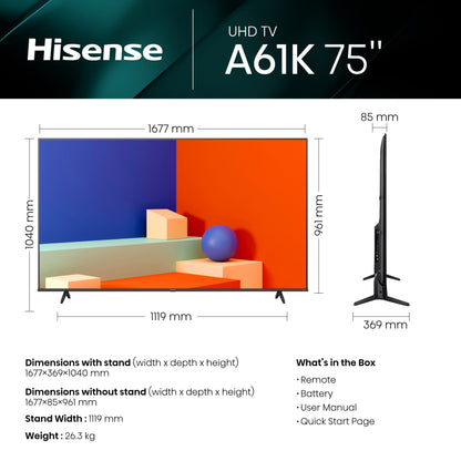Hisense A61K 4K UHD DLED Smart Television (2023 Model)