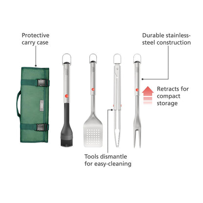 Joseph Joseph GrillOut™ 4-Piece Stainless-Steel BBQ Utensil Set with Storage Case