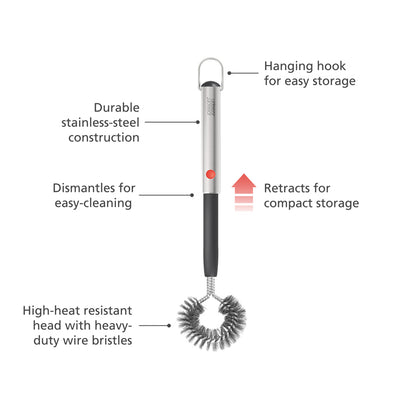 Joseph Joseph GrillOut™ Stainless-Steel BBQ Cleaning Brush with Extending Handle