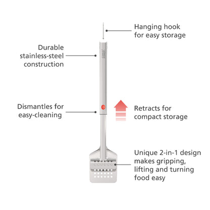 Joseph Joseph GrillOut™ Stainless-Steel BBQ Turner Tongs with Extending Handle