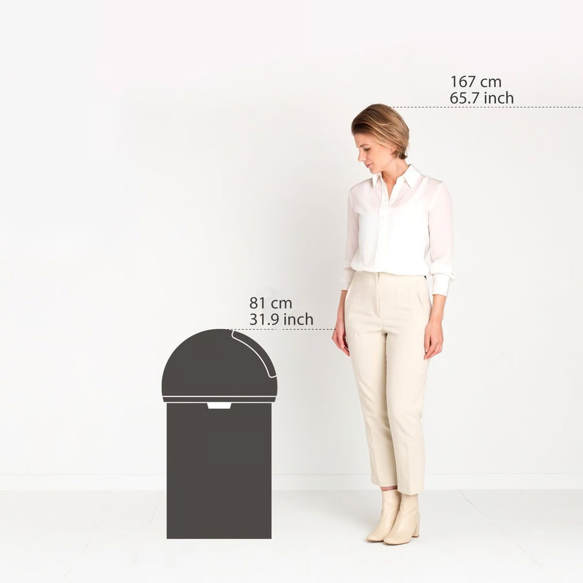 Brabantia Push bin 60 Liter Brilliant Steel, Stainless, 60l, Press-Top