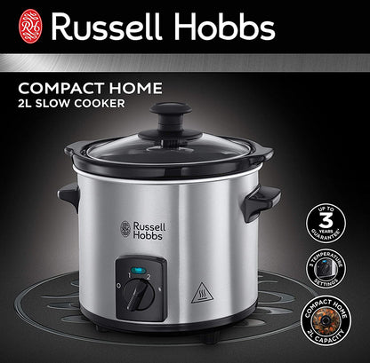 Russell Hobbs Compact Home 2 Litre Small Slow Cooker, 110 W
