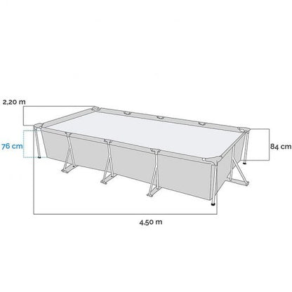Intex Metal Frame Rectangular Pool 4.5m x 2.2m x 0.84m