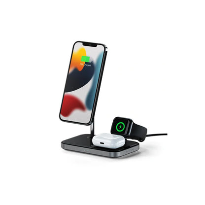 Satechi - 3-In-1 Magnetic Wireless Charging Stand Magsafe Compatible - Space Grey
