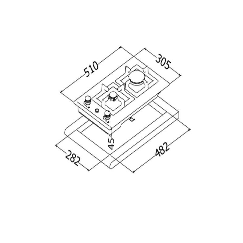 Flora FLBH10-CTSF-J31X Built In hob 30cm Stainless steel.