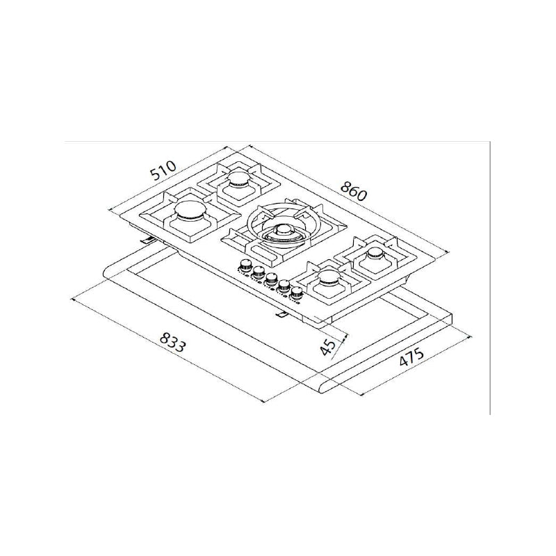 Flora FLBH10-CTSF-J95X Built In hob 90cm Stainless steel.