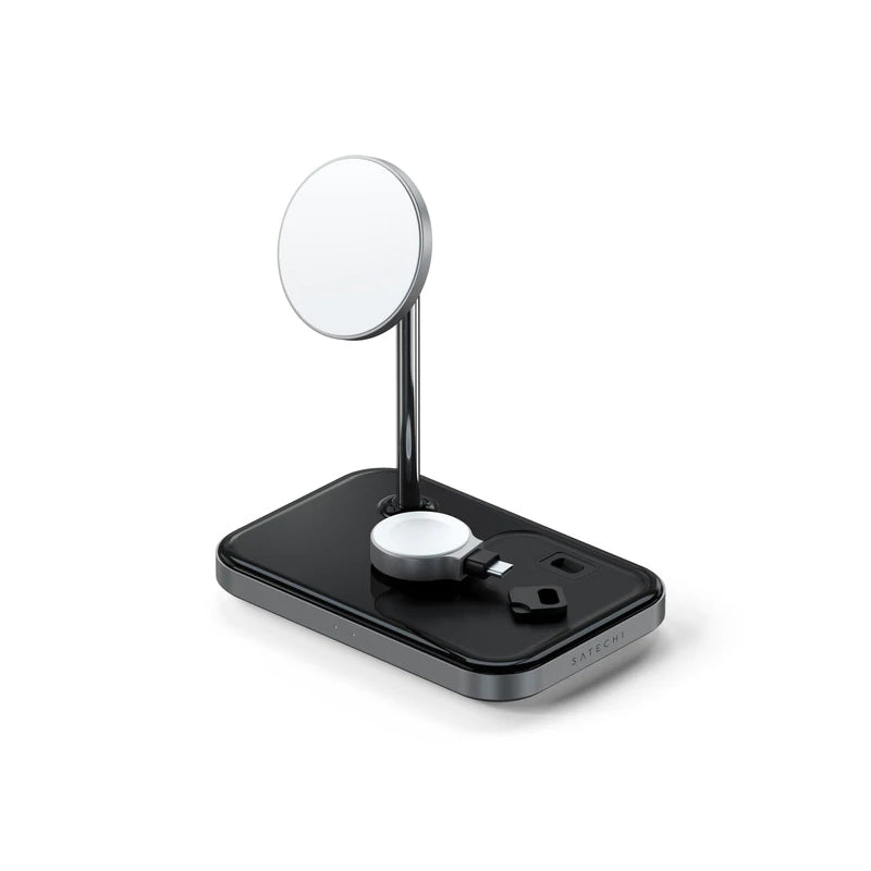 Satechi - 3-In-1 Magnetic Wireless Charging Stand Magsafe Compatible - Space Grey