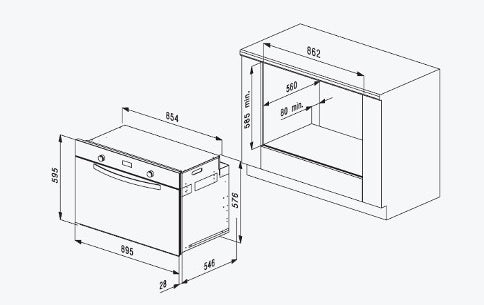 Flora FLBO12-GETFD-912X Built In Oven 90cm Stainless Steel