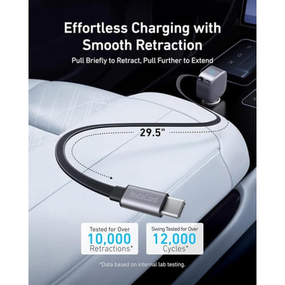 Anker Nano Car Charger 75W USB-C Port Built-In Retractable