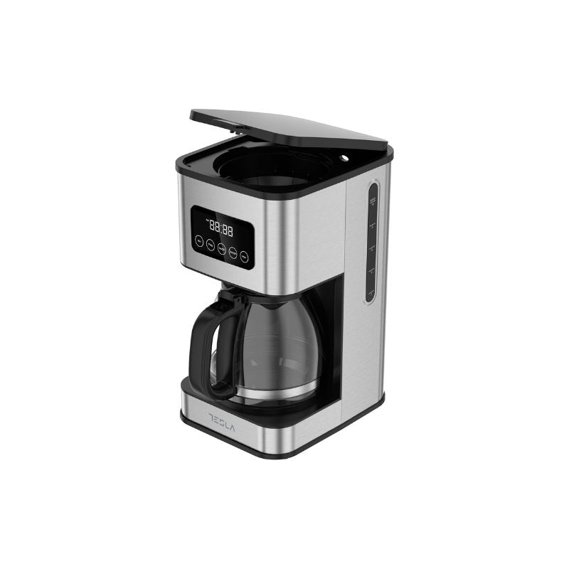 Tesla Filter Coffee Machine 900W, 1.25L, Black Inox - CMF201BX