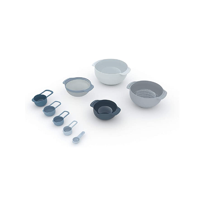 Joseph Joseph 9 Nesting Set with Mixing Bowls Measuring Cups Sieve Colander