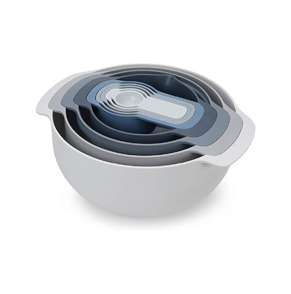 Joseph Joseph 9 Nesting Set with Mixing Bowls Measuring Cups Sieve Colander