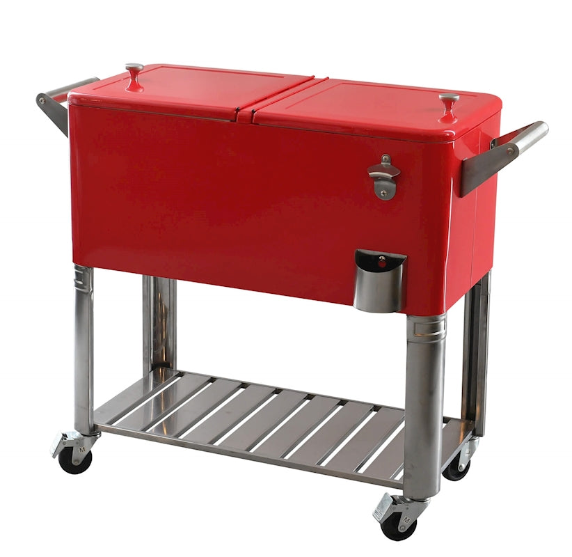 Aqualux Party Cooler 80L Fridge For Beverage CC-1011 Red