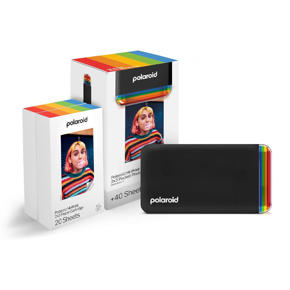 Polaroid Hi·Print 2x3 Generation 2 Pocket Photo Printer - Black + 40 Photos