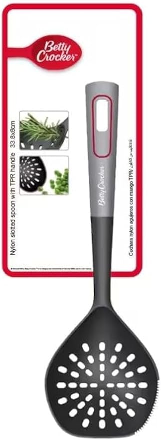 Betty Crocker Nylon Slotted Spoon Black & Grey