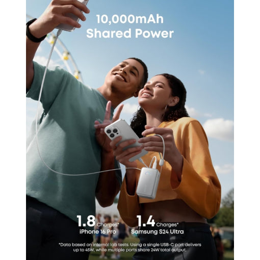 Anker Nano Power Bank 10K,45WRetractable USB-C Black