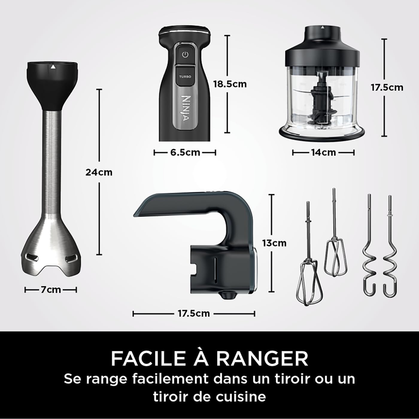 Ninja Foodi 3-in-1 Hand Blender, Mixer & Chopper CI100EU