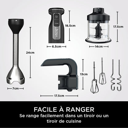 Ninja Foodi 3-in-1 Hand Blender, Mixer & Chopper CI100EU