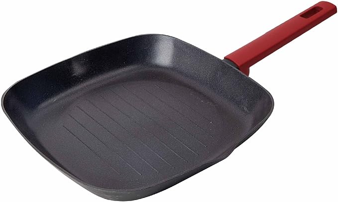 Betty Crocker Forged Aluminum Grill Pan ,Black/Red,26Cm Thickness 2.8Mm