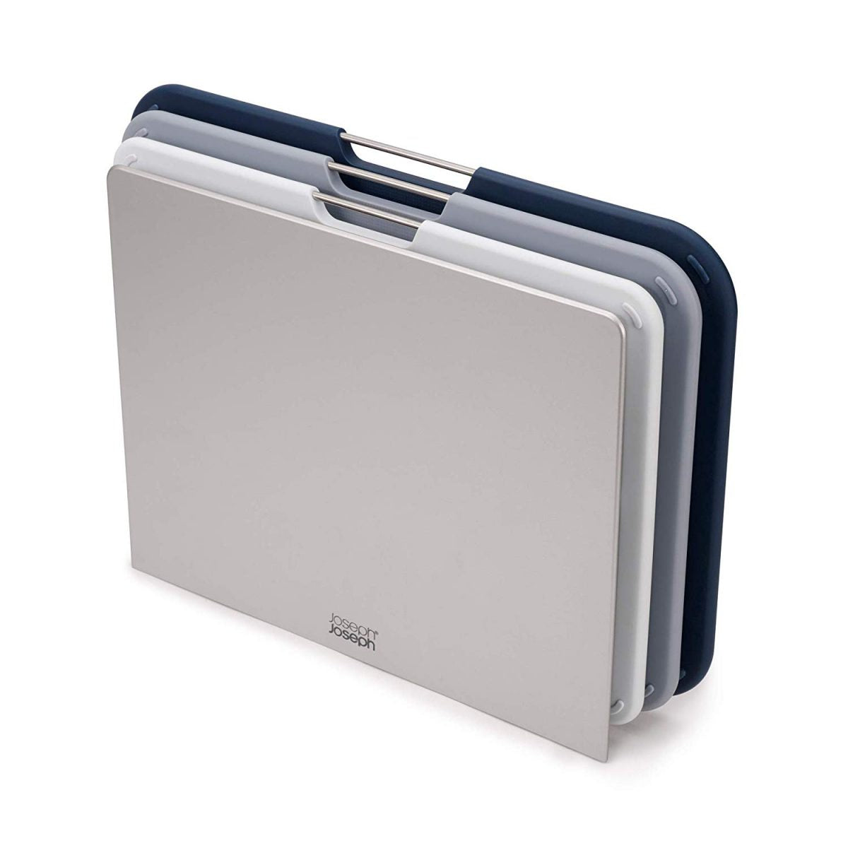 Joseph Joseph Nest Plastic Cutting Set with Storage Stand 3 Different Sized Boards, Large, Gray