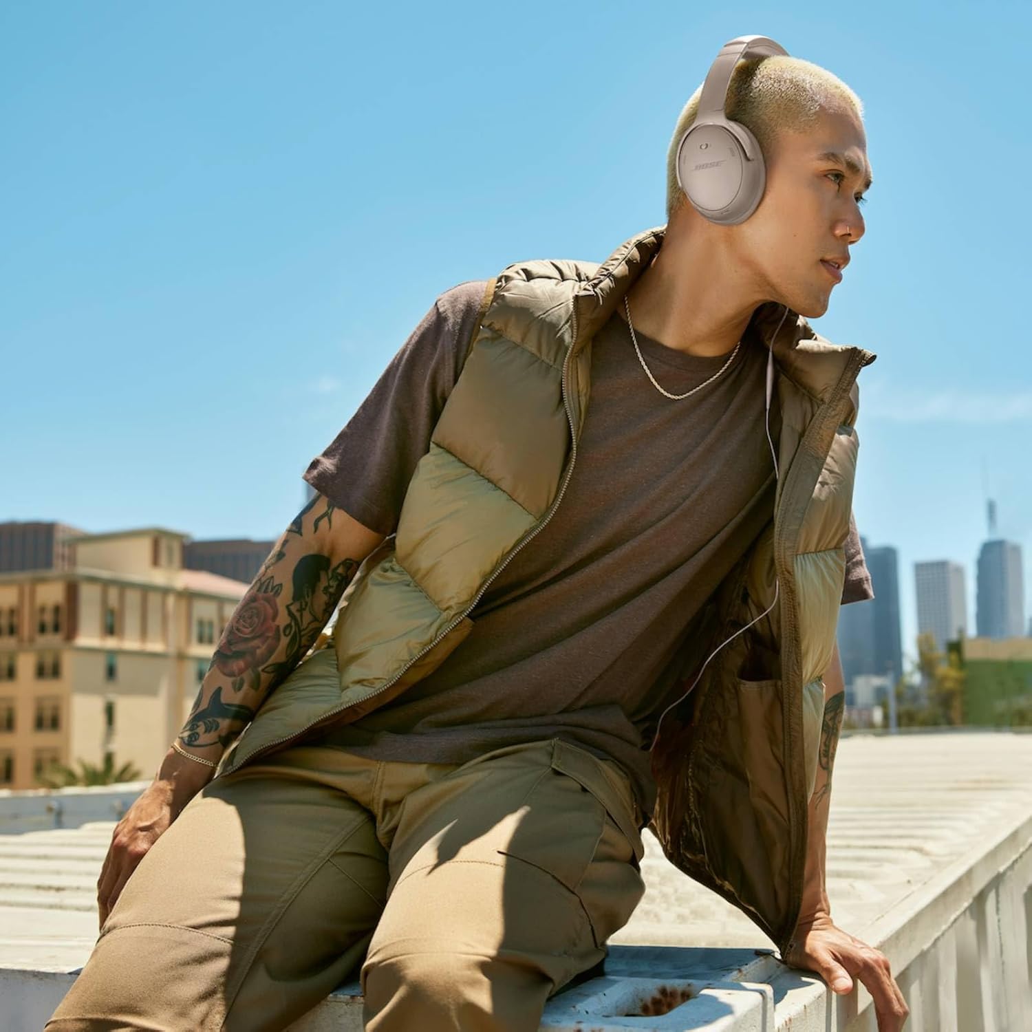 Bose QuietComfort Wireless Over-Ear Active Noise Canceling Headphones - Sandstone