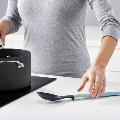 Joseph Joseph DoorStore Elevate Silicone Kitchen Utensil Set with Hanging Rack 3M Adhesive Wall and Cabinet Door Mount, 4-piece, Opal