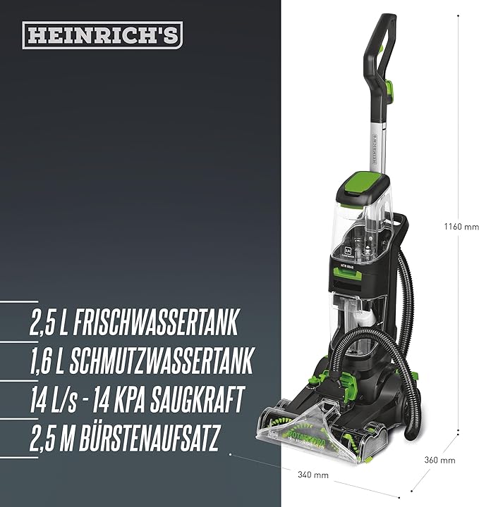 Heinrich's Carpet Cleaner, 2-in-1 Carpet and Upholstery Cleaner 800W HTR 8848