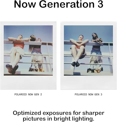 Polaroid Now+ Gen 3 Instant Camera, Black + Color Film Bundle (8 Photos)