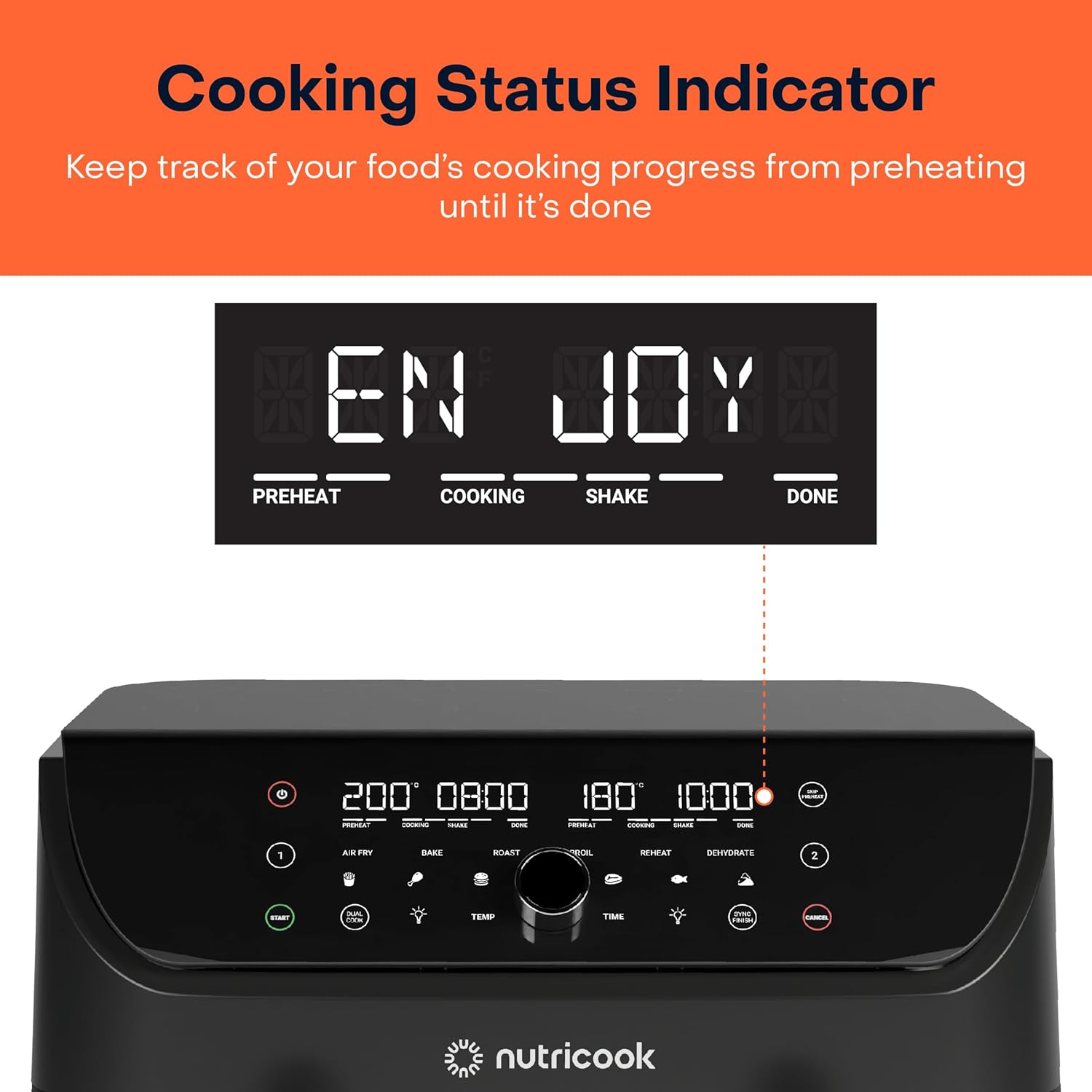 Nutricook Air Fryer Duo 2 Vision with Clear Window and Internal Light, 8.5L