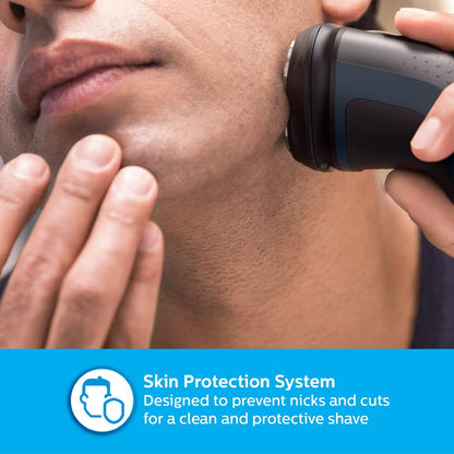 Philips Shaver Series 1000 Wet or Dry Electric Shaver, ComfortCut blades, 3-Directional Flex Heads, One-touch open, 40 Minutes of Cordless Shaving from an 8-Hour Charge – S1121