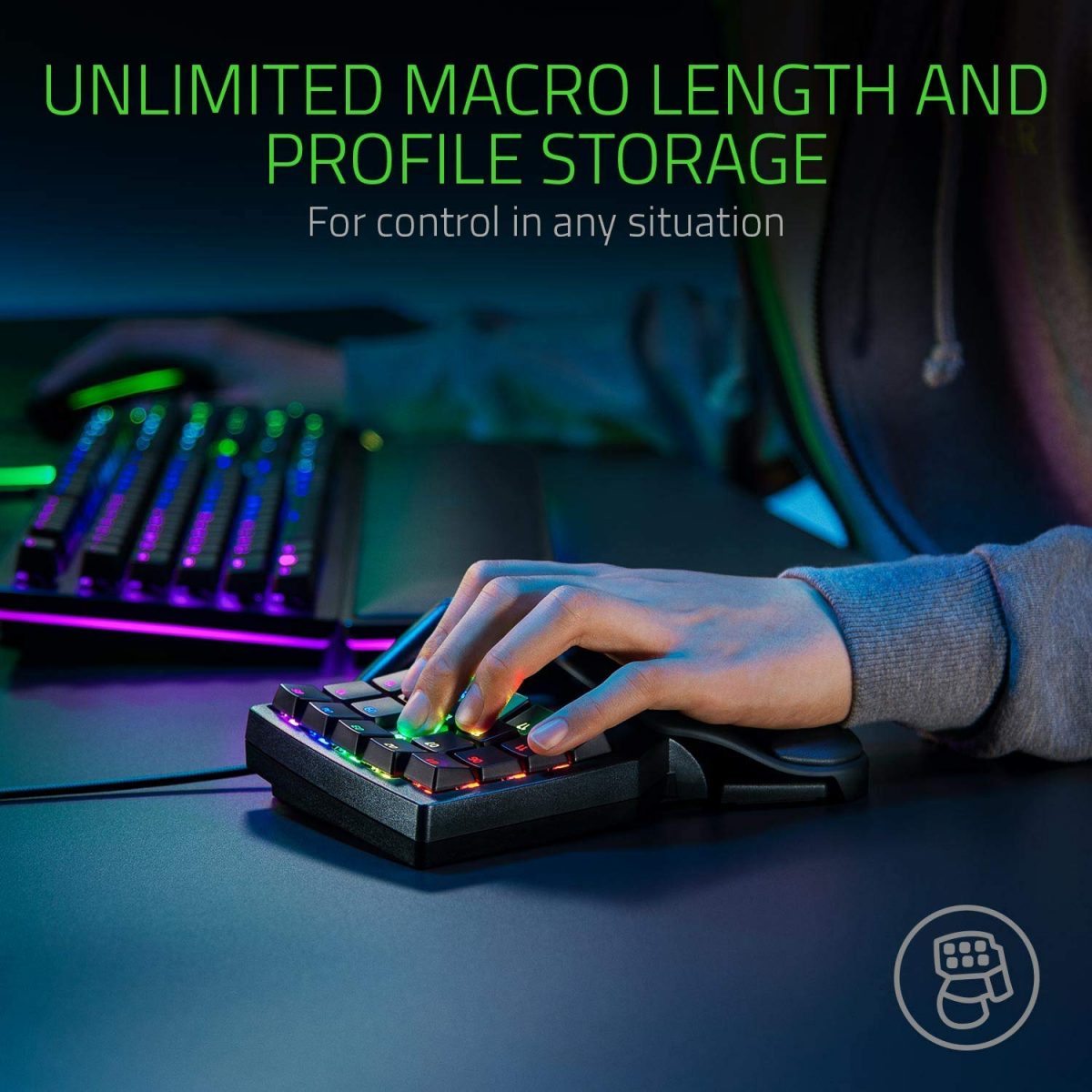 Razer Tartarus Pro Gaming Keypad: Analog-Optical Key Switches - 32 Programmable Keys - Customizable Chroma RGB Lighting - Programmable Macros - Variable Key Press Pressure Sensitivity - Classic Black