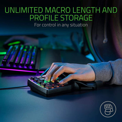 Razer Tartarus Pro Gaming Keypad: Analog-Optical Key Switches - 32 Programmable Keys - Customizable Chroma RGB Lighting - Programmable Macros - Variable Key Press Pressure Sensitivity - Classic Black