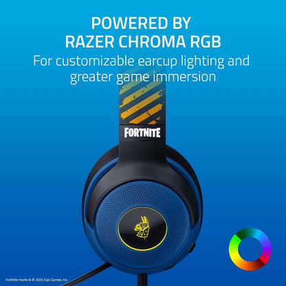 Razer Kraken V3 X Wired USB Gaming Headset: 285g Lightweight Build - Triforce 40mm Drivers - HyperClear Cardioid Mic - 7.1 Surround Sound - Chroma RGB Lighting - Fortnite Edition