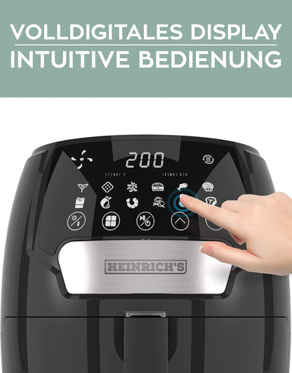 Heinrich's Hot Air Fryer Airfryer with Digital LED Display 3.7 L, Touch