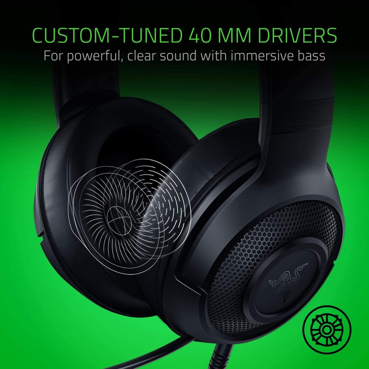 Razer Kraken X Lite Ultralight Gaming Headset: 7.1 Surround Sound - Black