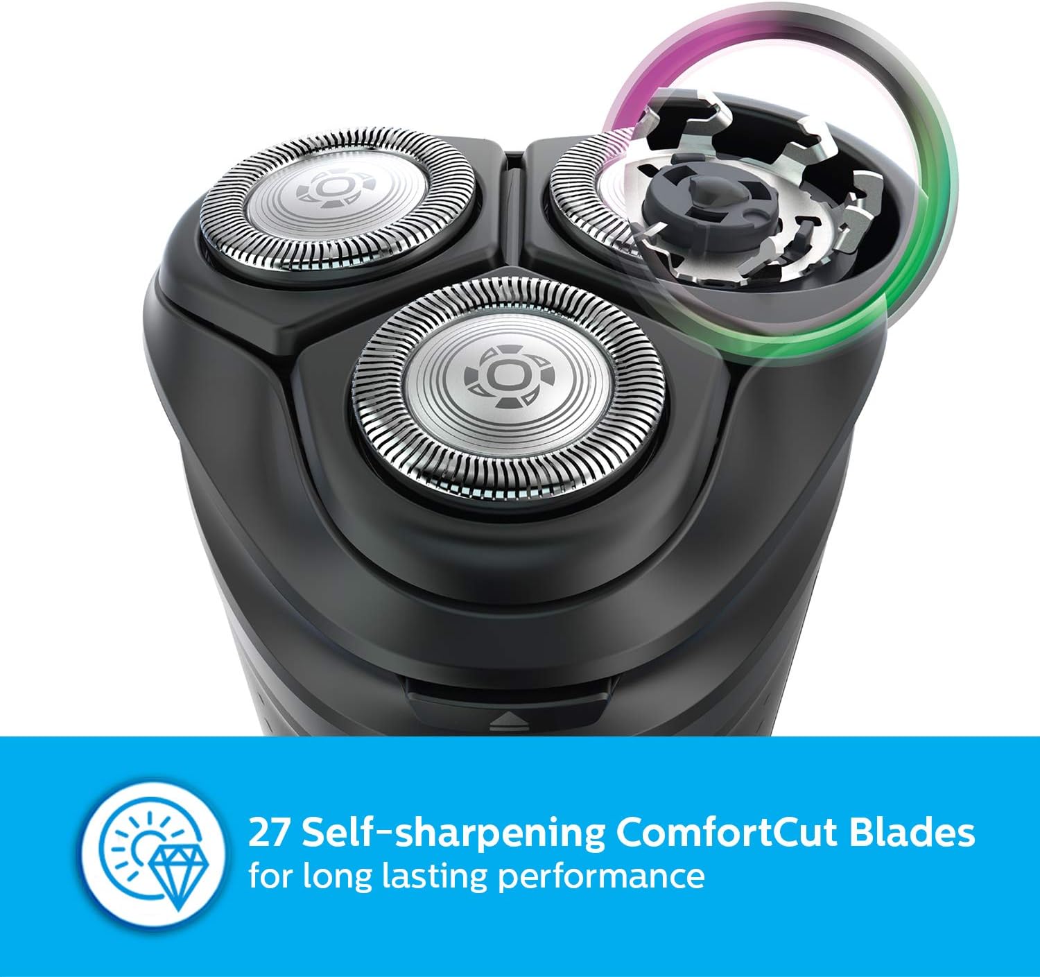 Philips Shaver Series 1000 Wet or Dry Electric Shaver, ComfortCut blades, 3-Directional Flex Heads, One-touch open, 40 Minutes of Cordless Shaving from an 8-Hour Charge – S1121