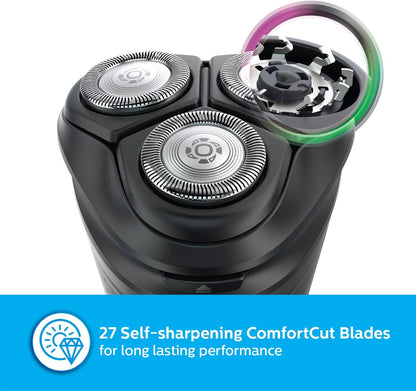 Philips Shaver Series 1000 Wet or Dry Electric Shaver, ComfortCut blades, 3-Directional Flex Heads, One-touch open, 40 Minutes of Cordless Shaving from an 8-Hour Charge – S1121