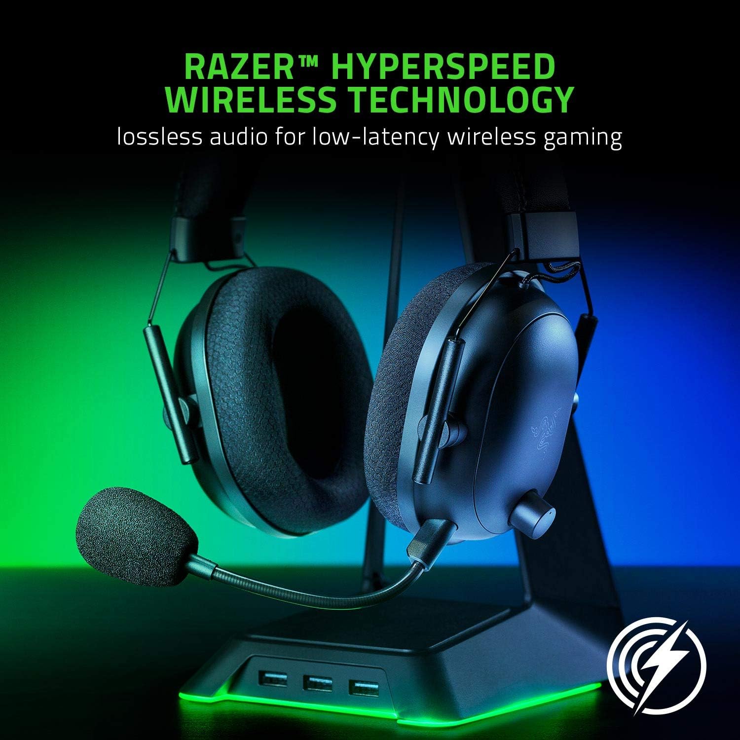 Razer BlackShark V2 Pro Wireless Gaming Headset: THX 7.1 Spatial Surround Sound - 50mm Drivers - Detachable Mic - for PC, PS5, PS4, Switch, White