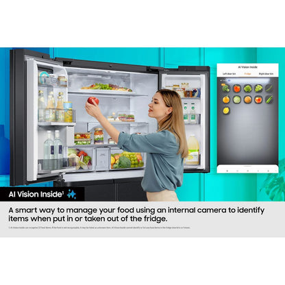 Samsung Family Hub™ AI Vision Inside RF65DG9H0EB1 French Style Smart Fridge Freezer - Black