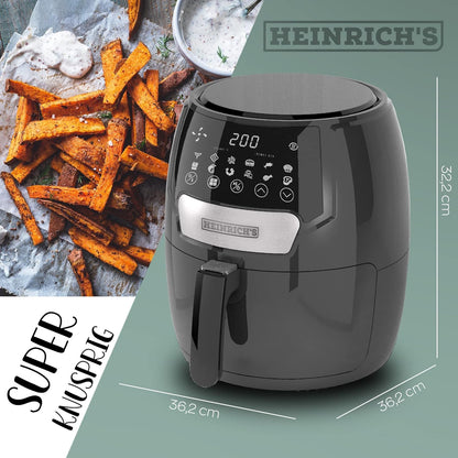 Heinrich's Hot Air Fryer Airfryer with Digital LED Display 3.7 L, Touch