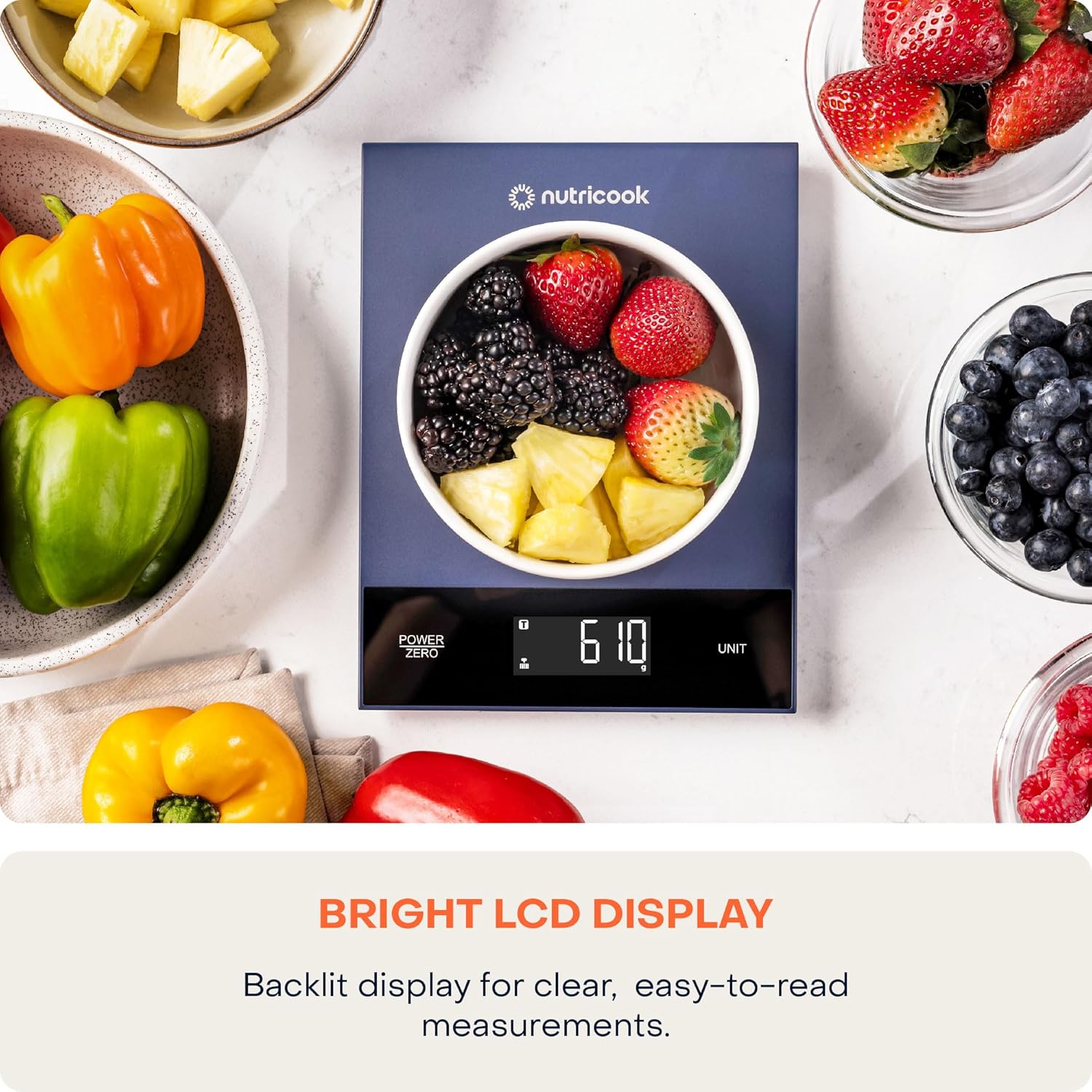 Nutricook Food Scale, 11lb Digital Kitchen Scale, Weight in Grams and Ounces (1g Precise) for Baking, Cooking, Nutrition and Meal Prep, Tare Function