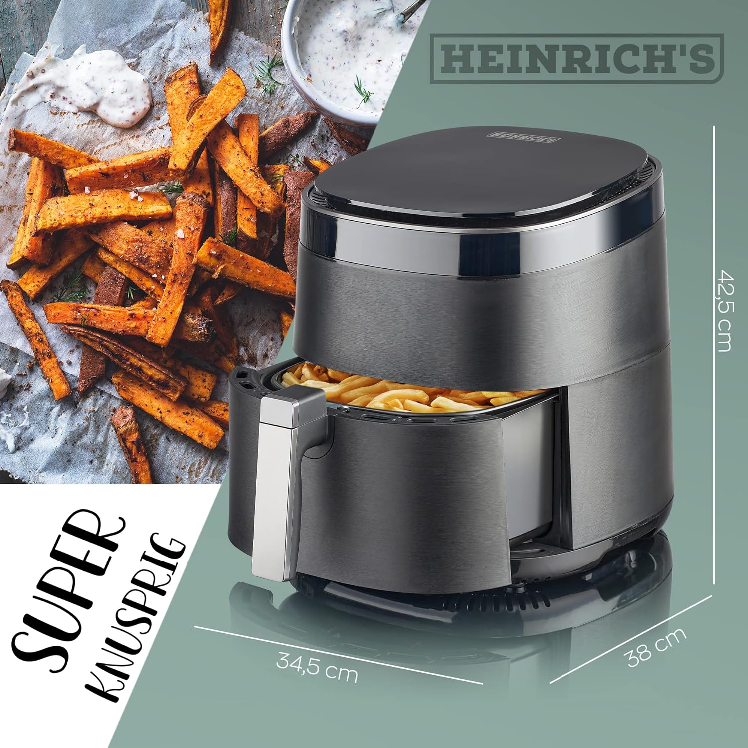 Heinrich's Hot Air Fryer with Digital LED Display, 9L XXXL
