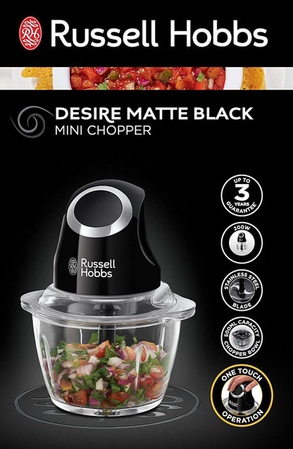 Russell Hobbs Desire Mini Chopper,  Matte Black