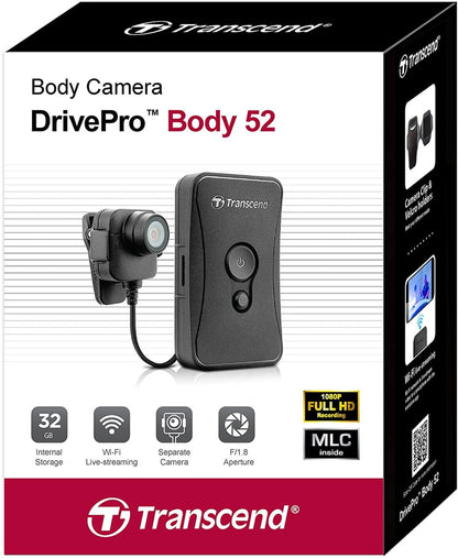 Transcend 32GB Drive Pro 52 Body Surveillance Camera ,Black