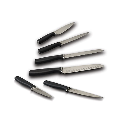 Joseph Joseph Knife Set with Rotating Storage Stand, 7-Piece - Stainless Steel