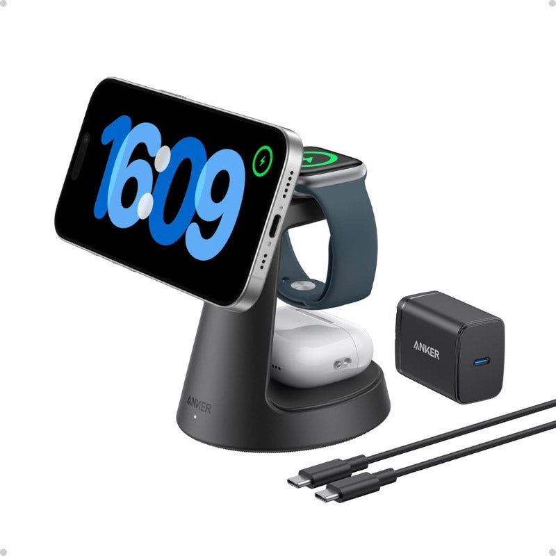 Anker MagGo Wireless Charging Station (3-in-1, Dock Stand)