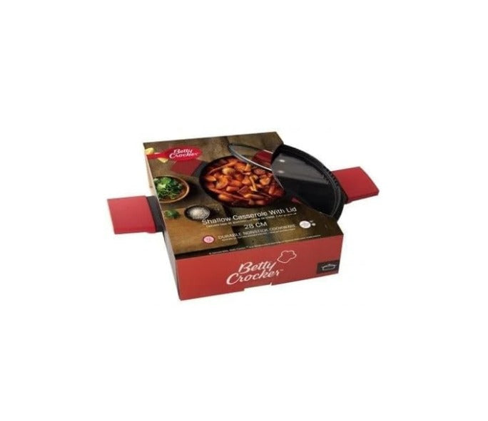 Betty Crocker Forged Aluminum Shallow Casserole & Lid (28CM-Thickness 2.8MM)