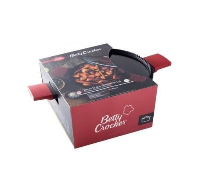 Betty Crocker Forged Aluminum Casserole And Lid Black/Red 20Cm Thickness 2.8Mm