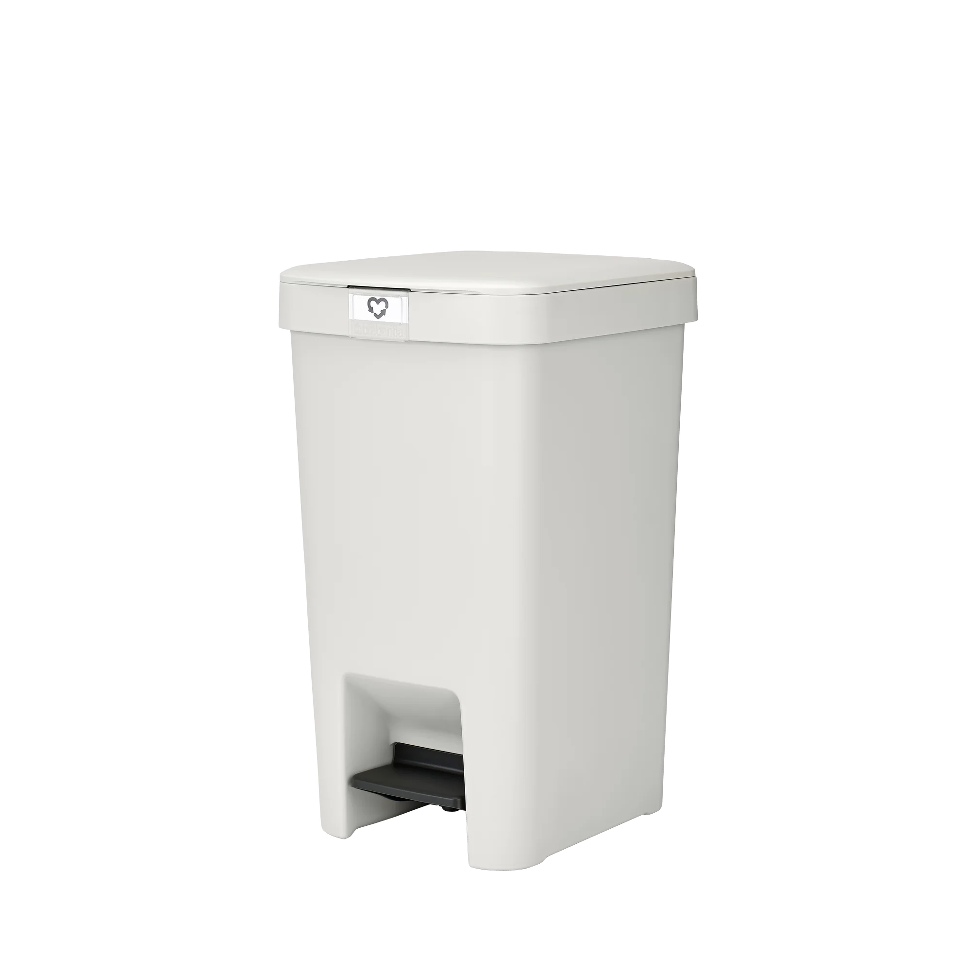 Brabantia StepUp Pedal Bin from Recycled Plastic - 16 Liters, Light Grey